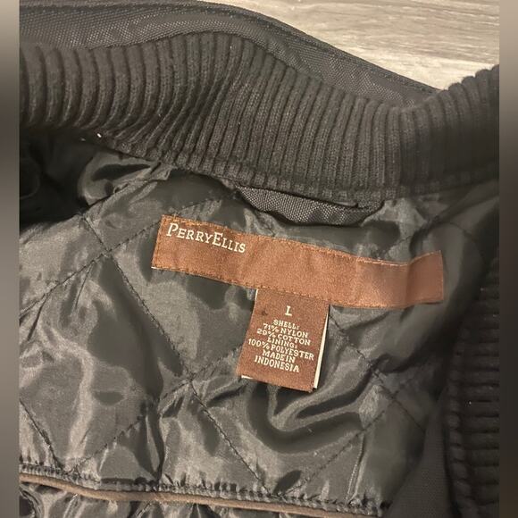 Perry Ellis Black Jacket Coat Large - Picture 2 of 5